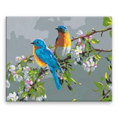 Malujsi Maľovanie podľa čísel - Vtáky na konári - 100x80 cm, plátno vypnuté na rám