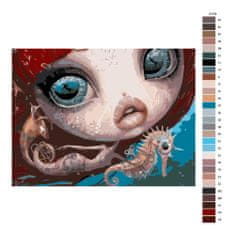 Malujsi Maľovanie podľa čísel - Hlava morskej panny - 40x30 cm, bez dreveného rámu