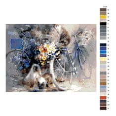 Malujsi Maľovanie podľa čísel - Bicykel a mačky - 40x30 cm, bez dreveného rámu