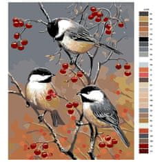 Malujsi Maľovanie podľa čísel - Tri vtáčiky - 80x100 cm, plátno vypnuté na rám