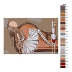 Malujsi Maľovanie podľa čísel - Dievča na otomane - 120x80 cm, bez dreveného rámu