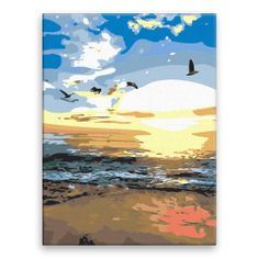 Malujsi Maľovanie podľa čísel - Západ slnka pri mori - 60x80 cm, plátno vypnuté na rám