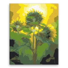 Malujsi Maľovanie podľa čísel - Tri slnečnice - 80x100 cm, plátno vypnuté na rám
