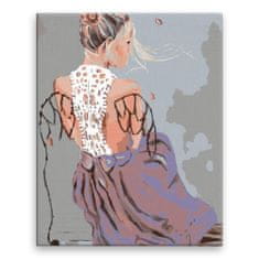 Malujsi Maľovanie podľa čísel - Dievča s krídlami - 80x100 cm, plátno vypnuté na rám