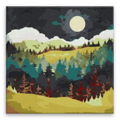 Malujsi Maľovanie podľa čísel - Večerná krajina - 40x40 cm, bez dreveného rámu