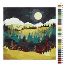Malujsi Maľovanie podľa čísel - Večerná krajina - 40x40 cm, bez dreveného rámu