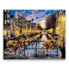 Malujsi Maľovanie podľa čísel - Bicykle v Amsterdame - 100x80 cm, bez dreveného rámu