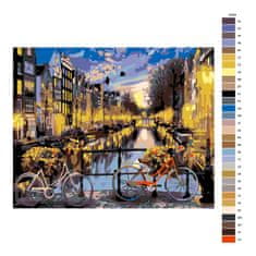 Malujsi Maľovanie podľa čísel - Bicykle v Amsterdame - 100x80 cm, bez dreveného rámu