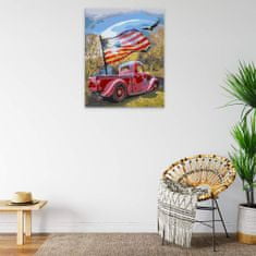 Malujsi Maľovanie podľa čísel - Auto s vlajkou - 80x100 cm, bez dreveného rámu