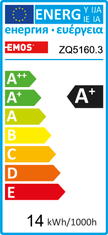 EMOS LED žiarovka Classic A60 14W E27 teplá biela, 3 ks