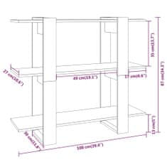 Vidaxl Knižnica/deliaca stena hnedý dub 100x30x87 cm