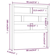 Vidaxl Čelo postele biele 96x4x100 cm masívna borovica