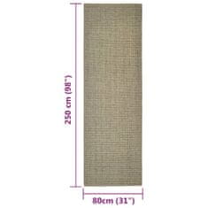 Vidaxl Sisalový koberec na škrabadlo, sivohnedý 80x250 cm