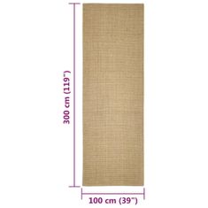 Petromila vidaXL Koberec prírodný sisal 100x300 cm