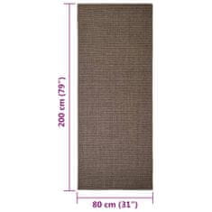 Vidaxl Sisalový koberec na škrabadlo hnedý 80x200 cm
