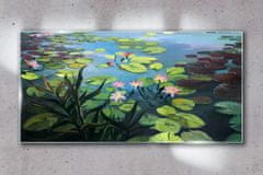 COLORAY.SK Skleneny obraz Jazero kvet listy kvety 100x50 cm