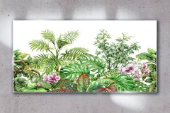COLORAY.SK Skleneny obraz Moderné kvety listy 100x50 cm