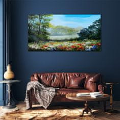 COLORAY.SK Skleneny obraz Abstraktné kvety stromov 120x60 cm