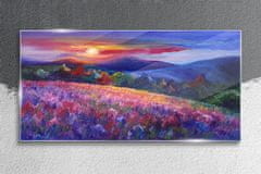 COLORAY.SK Skleneny obraz Maľovanie hory lúka 100x50 cm