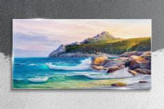 COLORAY.SK Skleneny obraz Maľovanie lesného pobreží mora 140x70 cm