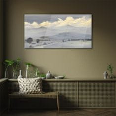 COLORAY.SK Skleneny obraz Zimné maľovanie hory mraky 100x50 cm