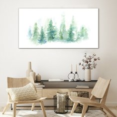 COLORAY.SK Skleneny obraz Lesy akvarel stromu 120x60 cm