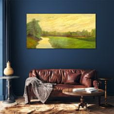COLORAY.SK Skleneny obraz Maľovanie rieky prírody 120x60 cm