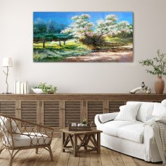 COLORAY.SK Skleneny obraz Stromy kvety príroda 140x70 cm