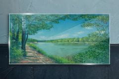 COLORAY.SK Skleneny obraz Maľba rieka las príroda 120x60 cm