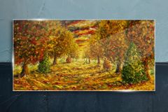 COLORAY.SK Skleneny obraz Maľovanie lesa jesenné príroda 100x50 cm