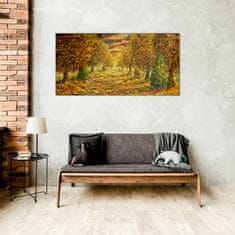 COLORAY.SK Skleneny obraz Maľovanie lesa jesenné príroda 100x50 cm