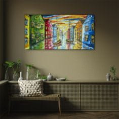 COLORAY.SK Skleneny obraz Maľba abstrakcie domy 100x50 cm