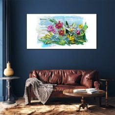 COLORAY.SK Skleneny obraz Maľovanie kvetín 120x60 cm