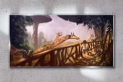 COLORAY.SK Skleneny obraz Abstrakcie veverička žirafa 140x70 cm
