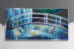 COLORAY.SK Skleneny obraz Maľovanie most kvety 120x60 cm