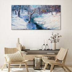 COLORAY.SK Skleneny obraz Zimný lesné maľovanie 120x60 cm