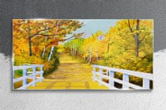 COLORAY.SK Skleneny obraz Most les jeseň 100x50 cm