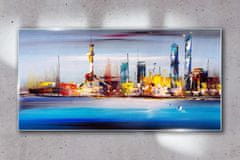 COLORAY.SK Skleneny obraz Abstrakcie mestskej mora 100x50 cm