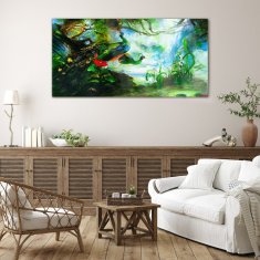 COLORAY.SK Skleneny obraz Moderné lesné zviera páv 140x70 cm