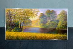 COLORAY.SK Skleneny obraz Lesné kvety rieka príroda 140x70 cm