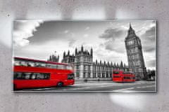 COLORAY.SK Skleneny obraz Londýnske očnej červené autobusy 140x70 cm