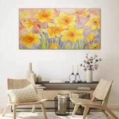 COLORAY.SK Skleneny obraz Žlté kvety kreslenie 120x60 cm