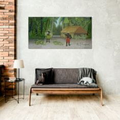COLORAY.SK Sklenený obraz Džungľa chata palm bananas 100x50 cm