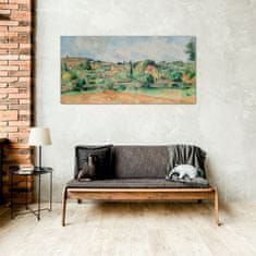 COLORAY.SK Sklenený obraz Maľovanie domy príroda 100x50 cm