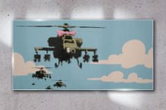 COLORAY.SK Skleneny obraz Banksy vrtuľník 120x60 cm