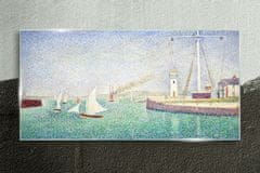 COLORAY.SK Sklenený obraz Vstup do prístav seurata 100x50 cm