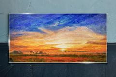 COLORAY.SK Skleneny obraz Západ slnka maľba 140x70 cm
