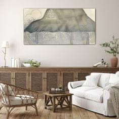 COLORAY.SK Sklenený obraz Abstrakcie dom slnko 140x70 cm