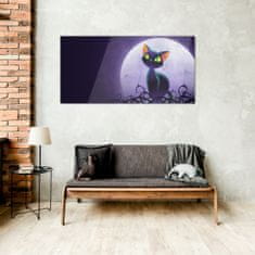 COLORAY.SK Skleneny obraz Zvieracie mačka mesiac 100x50 cm