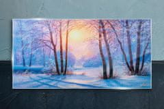 COLORAY.SK Skleneny obraz Zimný les slnko príroda 140x70 cm
